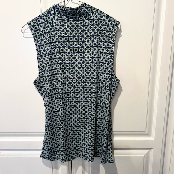 Tahari Geo Faux Wrap Blouse XL Boho Chic Top - Picture 7 of 7